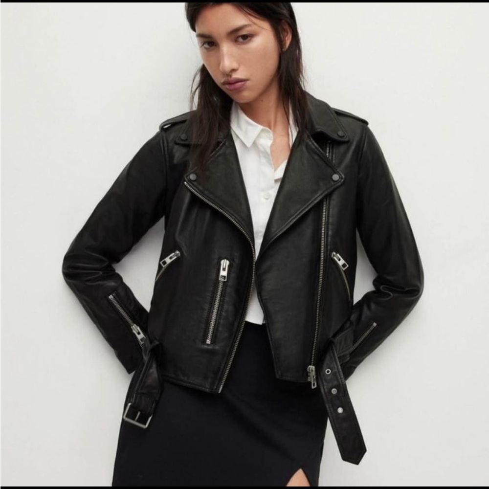Allsaints Black Balfern Leather Jacket